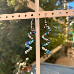 Vibrant Spiral Beaded Earrings